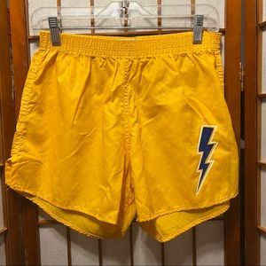Yellow Lightning Windbreaker Shorts L